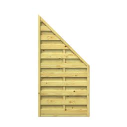 Wellker Sichtschutzzaun KDI Holz Anschluss Sichtschutz Lamellenzaun Massivholz, Lamellen fein gerillt, Größe: 89x179x89 cm