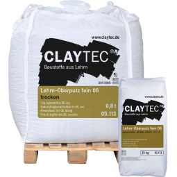 ClayTec Lehm Oberputz fein 06 in zwei Größen