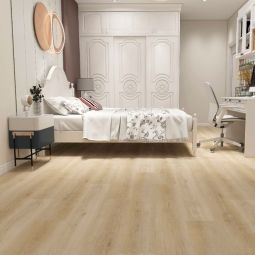 Wellker Vinyl Landhausdiele Eiche Hell Rigid SPC Vinylboden mit integrierter Trittschaldämmung, Klick-Verbindung