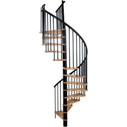 Minka Spindeltreppe Spiral Effect schwarz Wendeltreppe inkl. Aluminiumhandlauf, verschiedene Breiten