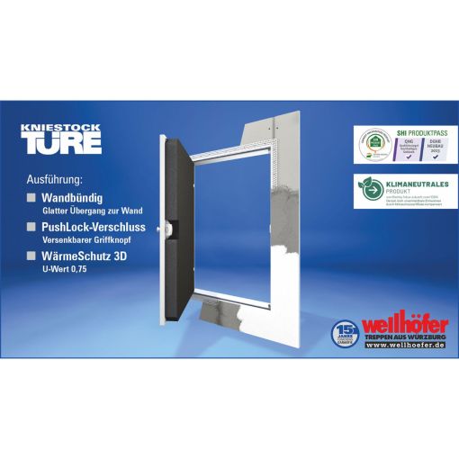 Wellhöfer Kniestocktür wandbündige Ausführung mit 2