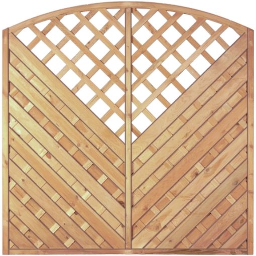 T&J Sichtschutzzaun Maxi-Diagonal Hochbogen mit 2