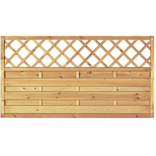 T&J Gartenzaun Maxi-Massiv mit Dekorgitter 2