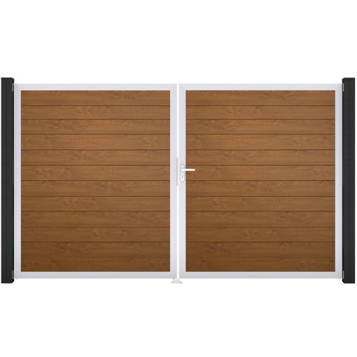 GroJa Doppeltor BasicLine schmal PVC-Steckzaun 2