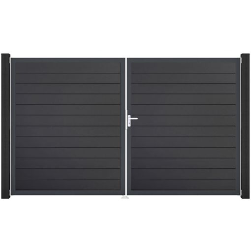 GroJa Doppeltor BasicLine schmal PVC-Steckzaun 2
