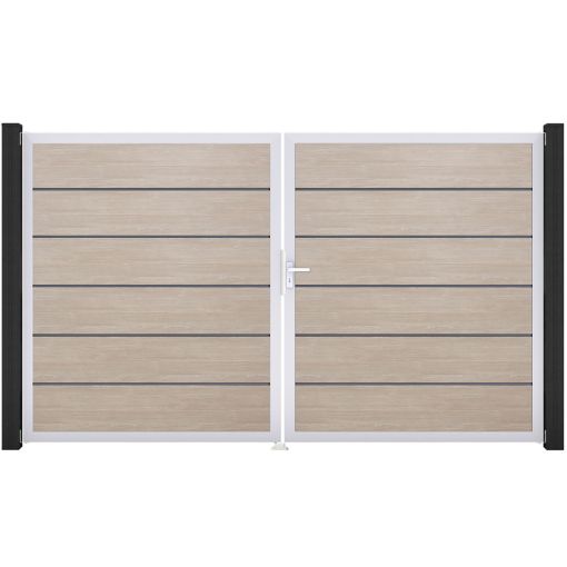 GroJa Doppeltor BasicLine Premium PVC-Steckzaun 2