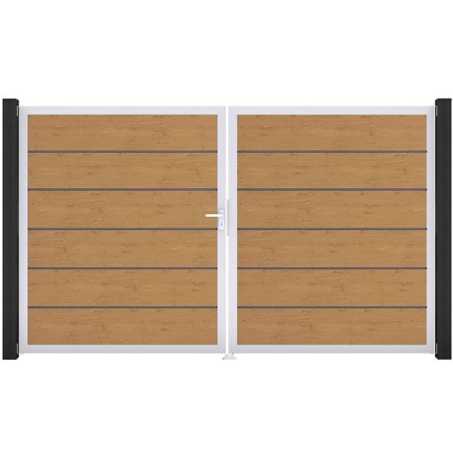 GroJa Doppeltor BasicLine Premium PVC-Steckzaun 2