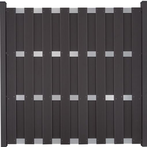 GroJa Fertigzaun Sichtschutzzaun Anthrazit/Silber Sichtschutz 2