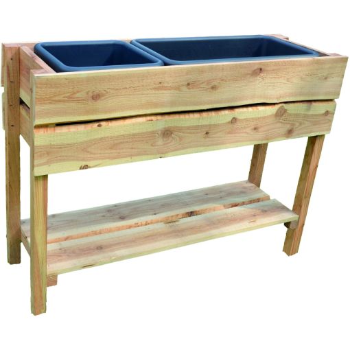 T&J Hochbeet VIBORG sägeraue Bretter 2