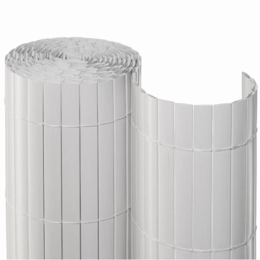 NOOR Sichtschutzmatte PVC weiß Sichtschautzzaun 2