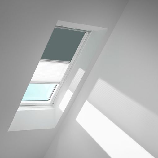VELUX Verdunkelungsrollo Duo DFD Blaugrau/Weiß 2