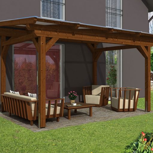 Skan Holz Terrassenüberdachung Sanremo Terrassendach 2