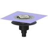 KESSEL Bodenablauf Ecoguss Klebeflansch Gewebematte senkrecht