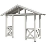 Skan Holz Vordach Stralsund Dach mit Brüstung Weiß