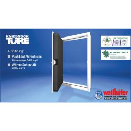 Wellhöfer Kniestocktüre mit PushLock-Verschluss und 3