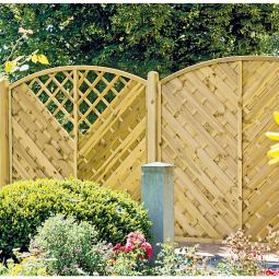 T&J Sichtschutzzaun Maxi-Diagonal Hochbogen Sichtschutz 3