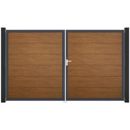 GroJa Doppeltor BasicLine PVC-Steckzaun Golden 3