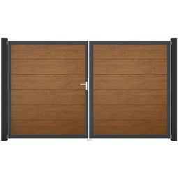 GroJa Doppeltor BasicLine PVC-Steckzaun Golden 5