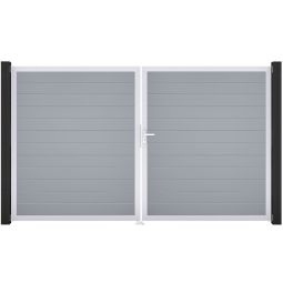 GroJa Doppeltor BasicLine schmal PVC-Steckzaun 4