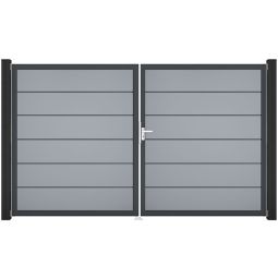 GroJa Doppeltor BasicLine Premium PVC-Steckzaun 3
