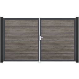 GroJa Doppeltor BasicLine Premium PVC-Steckzaun 4