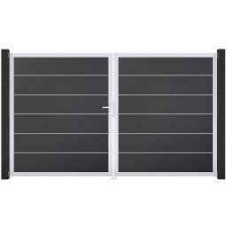 GroJa Doppeltor BasicLine Premium PVC-Steckzaun 4