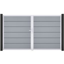 GroJa Doppeltor BasicLine Premium PVC-Steckzaun 4