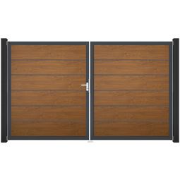 GroJa Doppeltor BasicLine Premium PVC-Steckzaun 4