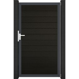 GroJa Einzeltor Solid Steckzaun Schwarz 3