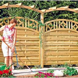 T&J Sichtschutzzaun Antikzaun mit Dekorgitterbogen 5