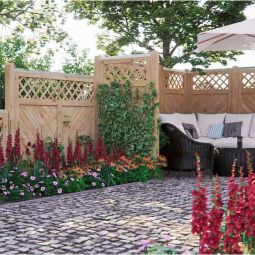 T&J Sichtschutzzaun SKAGEN Anschluss mit 4