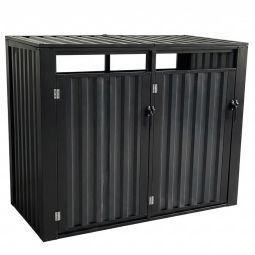 Wellker Mülltonnenbox 2er Metall anthrazit 4