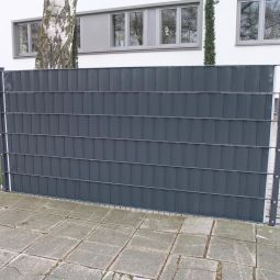 Sichtschutzstreifen Doppelstabzaun blickdicht Anthrazit 3