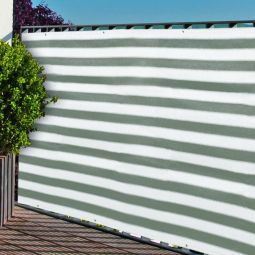 Balkon Sichtschutz Grau-Weiß 90x300 cm 3