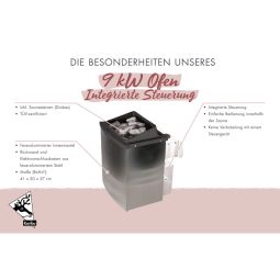 Karibu Saunaofen 9 kW integrierte 6