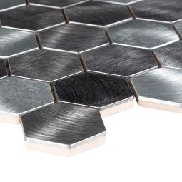 Wellker Metallmosaik Silver Hexagon 30x30 3