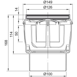 ACO Badablaufkörper Easyflow Ablauf senkrecht 4