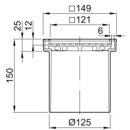 ACO Badablauf Aufsatz 150x150 mm 3