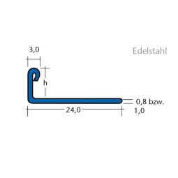 BLANKE Fliesenschiene Edelstahl Profilhöhe 22mm 3