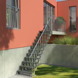 DOLLE Außentreppe Stahlwangentreppe Gardentop feuerverzinkt 3