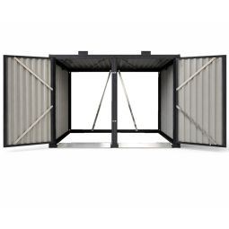 Wellker Mülltonnenbox 2er Metall anthrazit 3