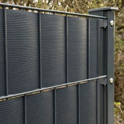 Wellker Sichtschutzstreifen Premium anthrazit Doppelstabzaun 3