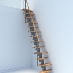 Minka Mittelholmtreppe Quatro grau Raumspartreppe 3