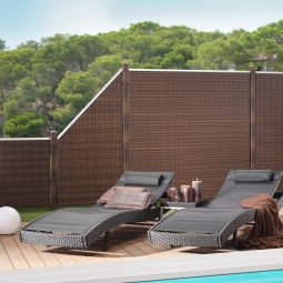 TraumGarten Sichtschutzzaun WEAVE Mocca Anschluss 4