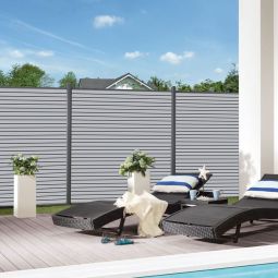 TraumGarten Rhombus-Sichtschutzzaun Rundum-Sorglos-Paket Rhombus Silber 4