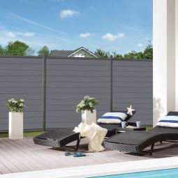 TraumGarten WPC-Sichtschutzzaun Rundum-Sorglos-Paket CLASSIC Anthrazit 3