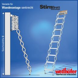 Wellhöfer Scherentreppe mit Stirnbrett senkrecht 9