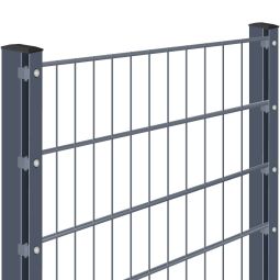 Doppelstabmattenzaun zum Einbetonieren Rundum-sorglos-Paket Anthrazit 3