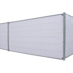 NOOR Bauzaunplane Profi PP/PE-Gewebe weiß Sichtschutz aus 140 g/m² PP/PE-Gewebe – blickdicht, UV-stabil und mit Aluminiumösen, ca.1,76x3,41 m