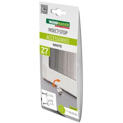Windhager Insektenschutz Vorreiber Set 4 Stk. Weiß geeignet für Fliegengitter mit Rahmenstärken bis zu 11,5 mm